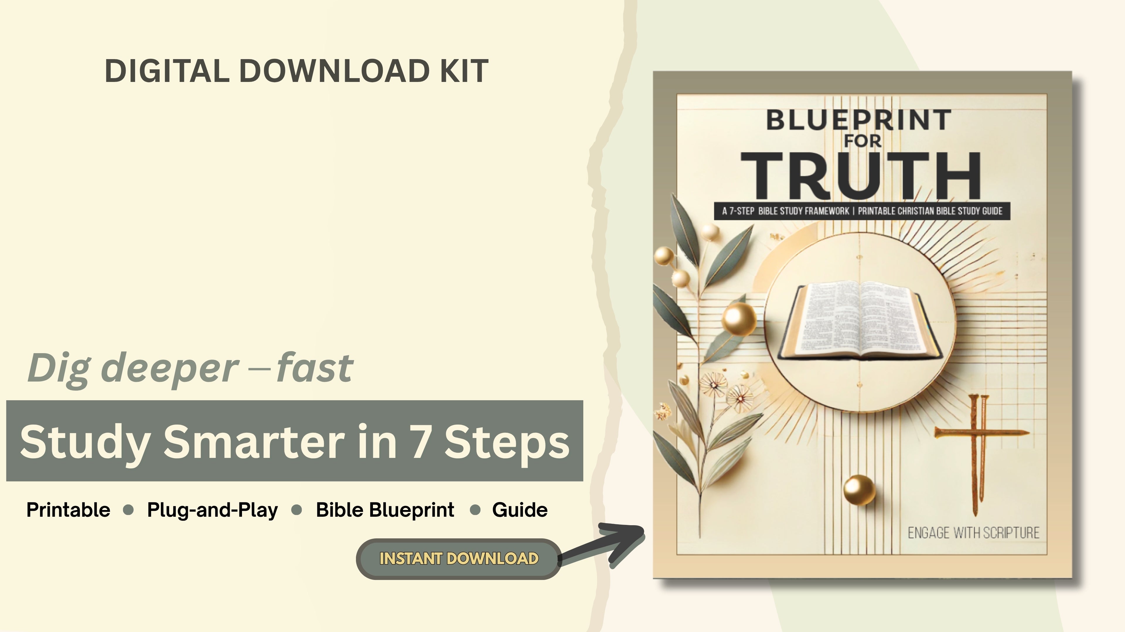 Blueprint for Truth: 7-Step Bible Study Printable | Christian Study Guide with Worksheets