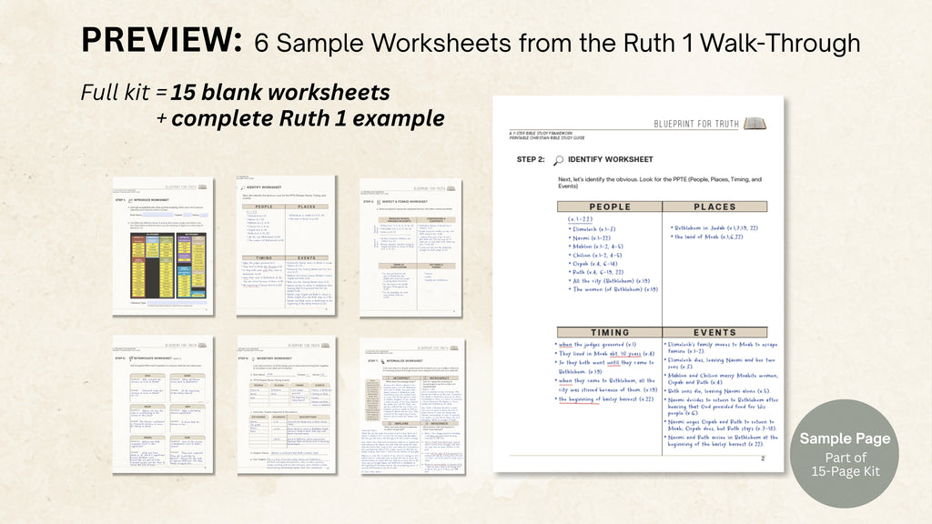 Blueprint for Truth: 7-Step Bible Study Printable | Christian Study Guide with Worksheets